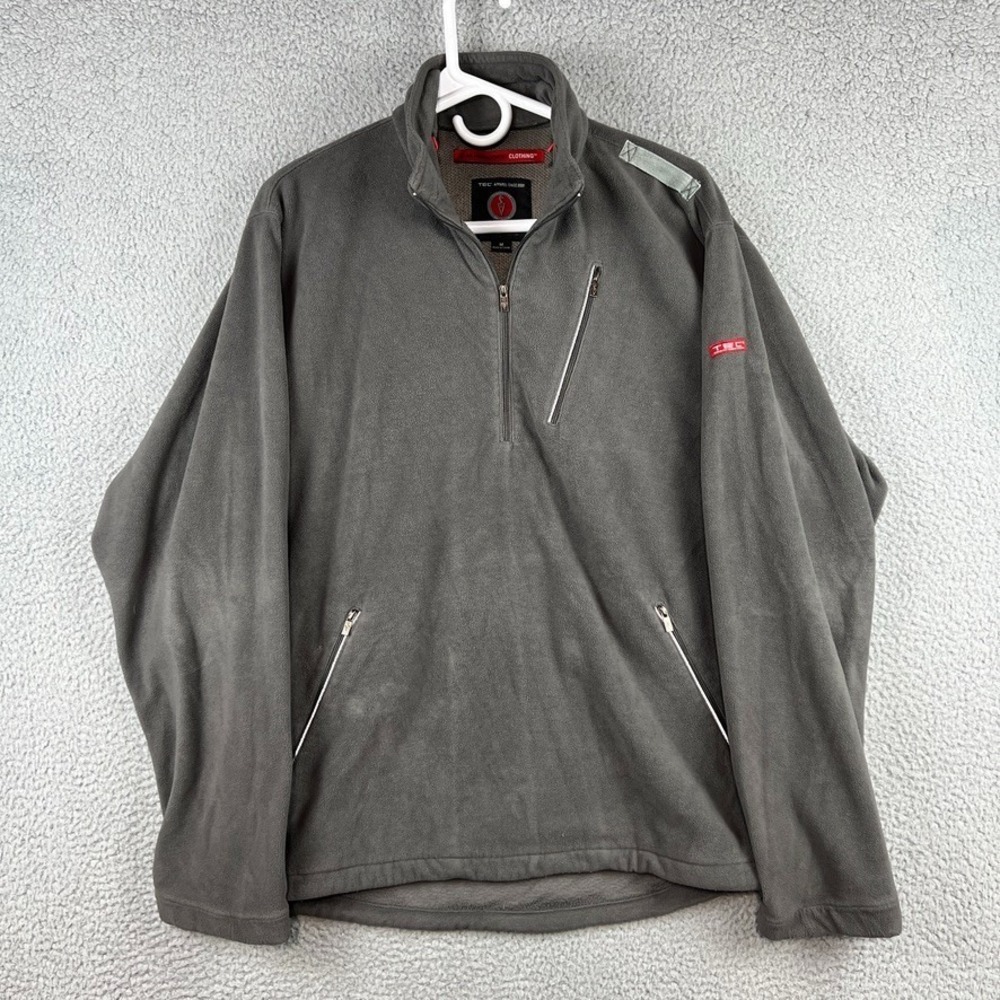 Scottevest Men's M Tech Tec Fleece 1/4 Zip Pullover Grey Zipped Pockets Vented